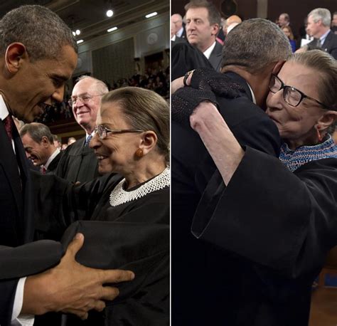 Barack Obama And Ruth Bader Ginsburg Share An Embrace Pics