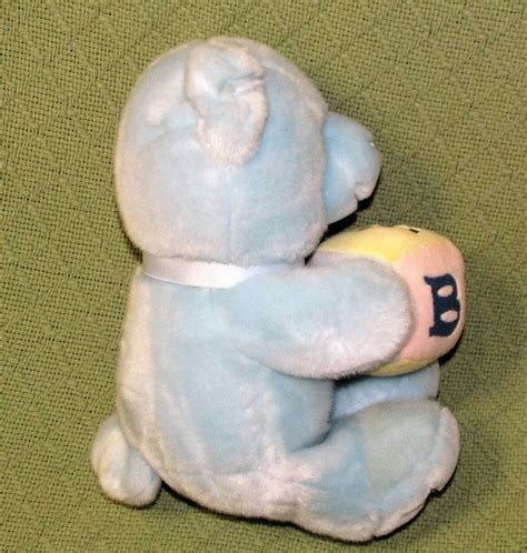 Baby Boy Teddy Bear Aurora Block Plush Stuffed Blue Pastel Blue Yellow