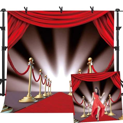 Red Carpet Stairs Star Photography Backdrop Mme X Ft Red Curtain