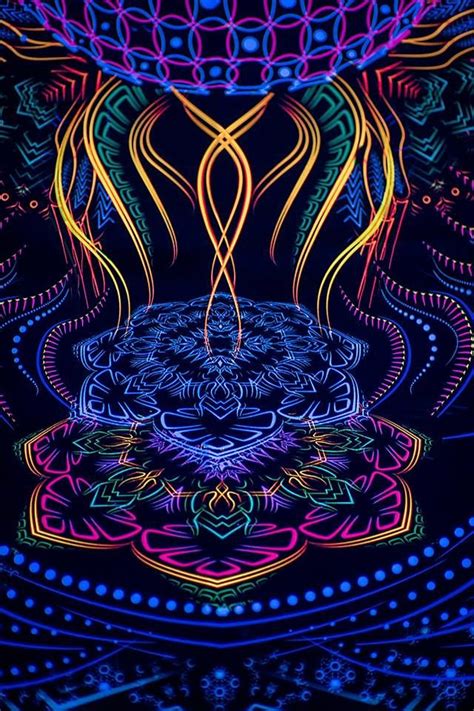 Psychedelic Art Ganesha Uv Fabric Tapestry Backdrop Banner Party Studio