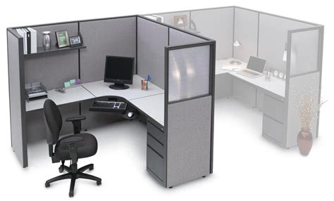 L Shaped Cubicle Desk With Drawers Spacemax By Harmony Collection