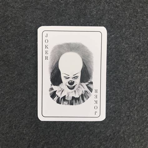 Pennywise The Clown Joker Card It 1990 Tim Curry Etsy Uk