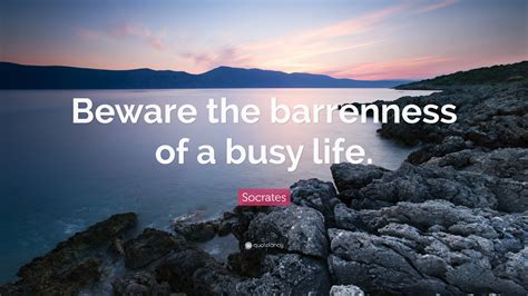 Socrates Quote Beware The Barrenness Of A Busy Life