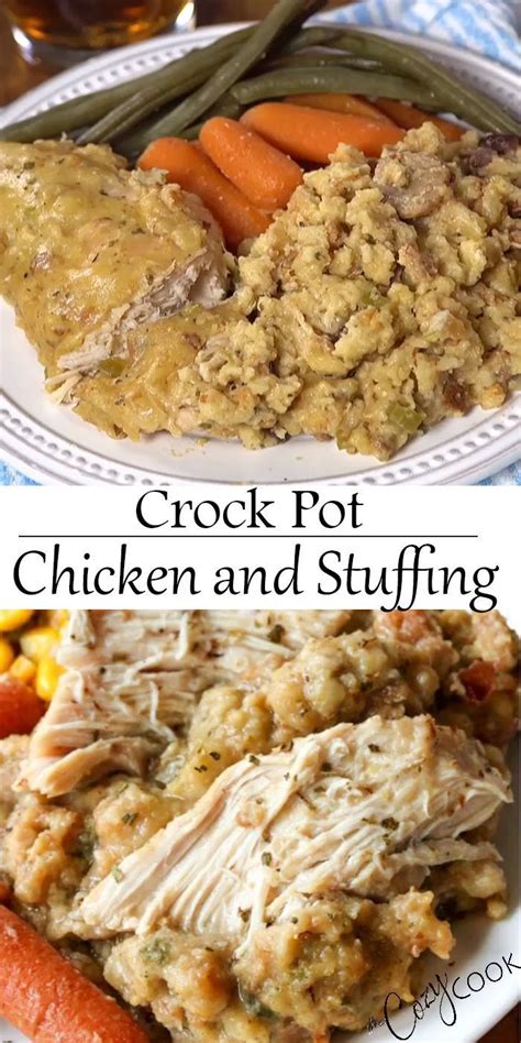 Crock Pot Chicken And Stuffing Chicken Crockpot Recipes Crockpot Recipes Slow Cooker