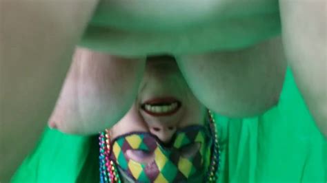 Private Mardi Gras Show With Seattle Ganja Goddess Flashing Boobs Public