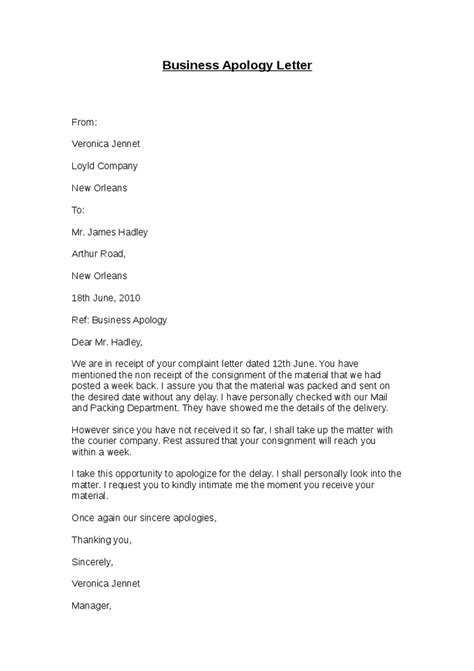 An apology letter must be sincere and truthful. Writing A Business Letter Of Apology - Business Apology ...