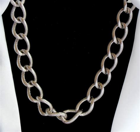 Monet Necklace Large Chunky Silver Chain