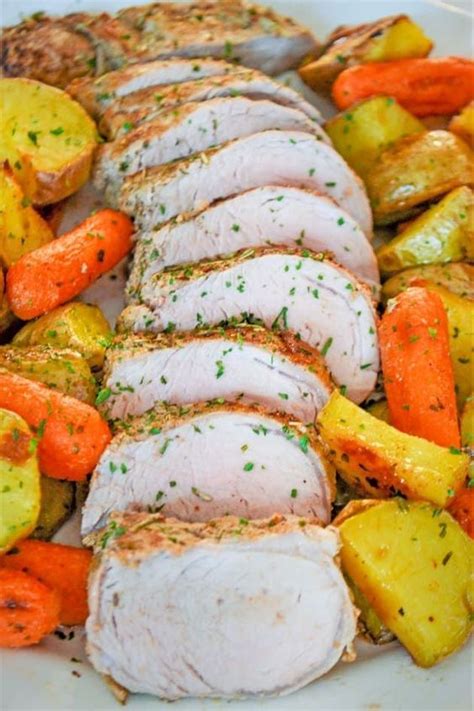 Top potatoes and green beans with remaining two tablespoon of garlic herb butter and serve. Rosemary Pork Tenderloin Sheet Pan Dinner is easy ...