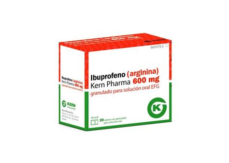 Ibuprofeno (arginina) Kern Pharma 600mg granulado para solución oral