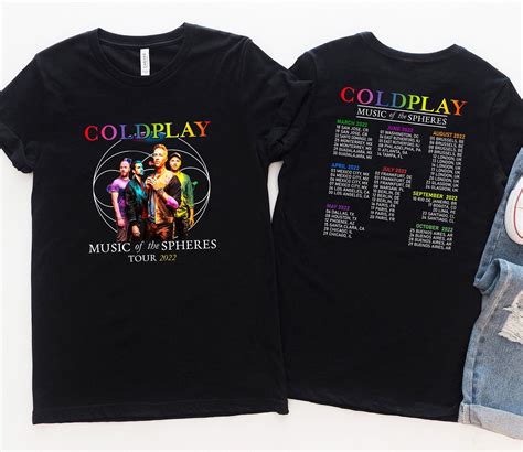 Coldplay Music Of The Spheres 2022 Tour Double Sided Unisex T Shirt