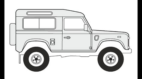 How To Draw A Land Rover Defender 90 Как нарисовать Land