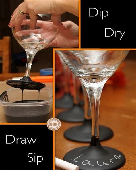 Diy Chalkboard Paint Wine Glasses Crafts Pinterest