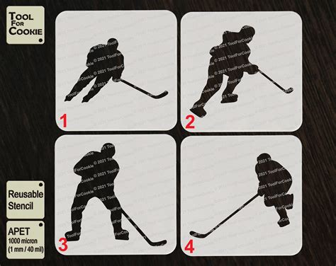 Hockey Player Stencil Etsy