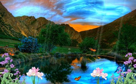 Golden Nature Animated Wallpaper Lake Photos Beautiful