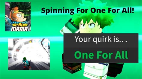 The game is still in early test stages so you might. Roblox My Hero Mania: Spinning For One For All! - YouTube
