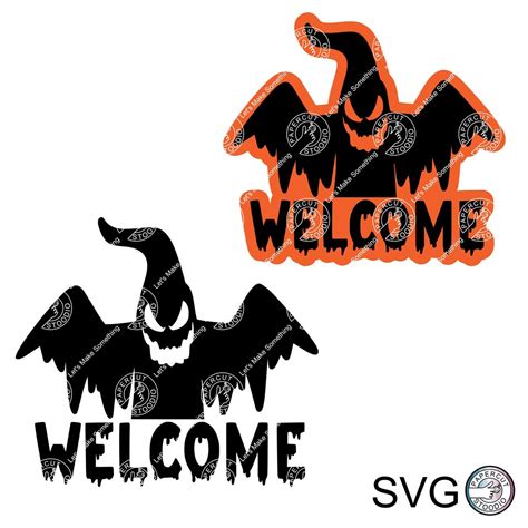 Halloween Ghost Welcome Svg For Halloween Ghost Welcome Etsy