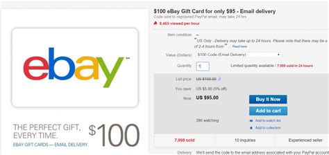 The ebay card was easy to use and works great! $100 eBay Gift Card For $95, Limit Of 1 (PPDG) - Doctor Of Credit