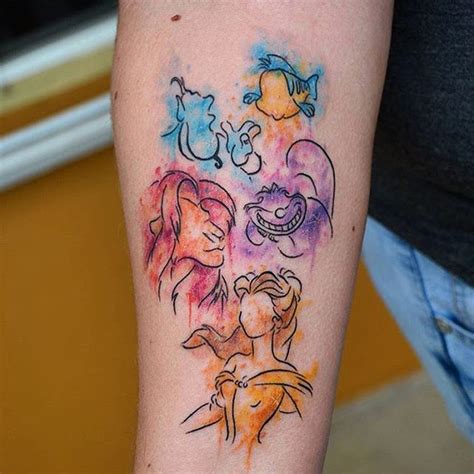 Watercolor Disney Characters Done By Glitterpoops Inkeddisney More