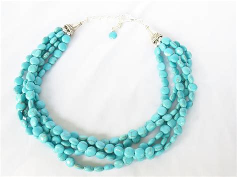 Chunky Turquoise Necklace Turquoise Statement Necklace Turquoise