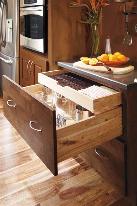 Double door single drawer bases 2; Base Cabinet with Roll Trays - Decora Cabinetry