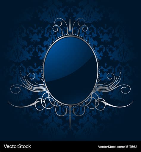 Royal Blue Background With Silver Frame Royalty Free Vector