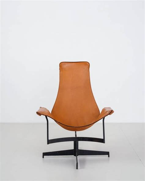 William Katavolos Swiveling Brown Leather Sling Chair Usa S For Sale At Stdibs William