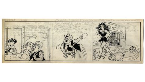 Al Capp Lil Abner Unfinished Hand Drawn Comic Strip Featuring Lil Abner And Moon Beam Mcswi