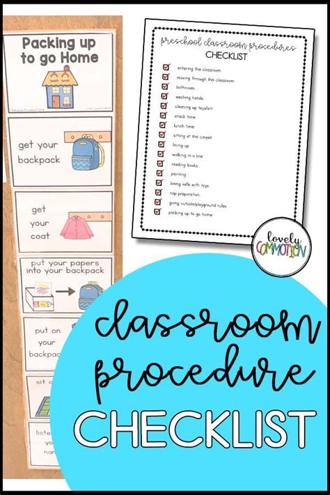 Preschool Procedures Preschool Checklist Classroom Checklist Teacher