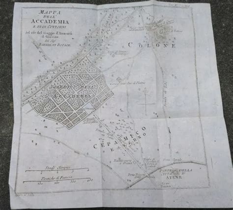 GRECIA BELLA Carta Geografica Mappa Dell Accademia Platonica Di