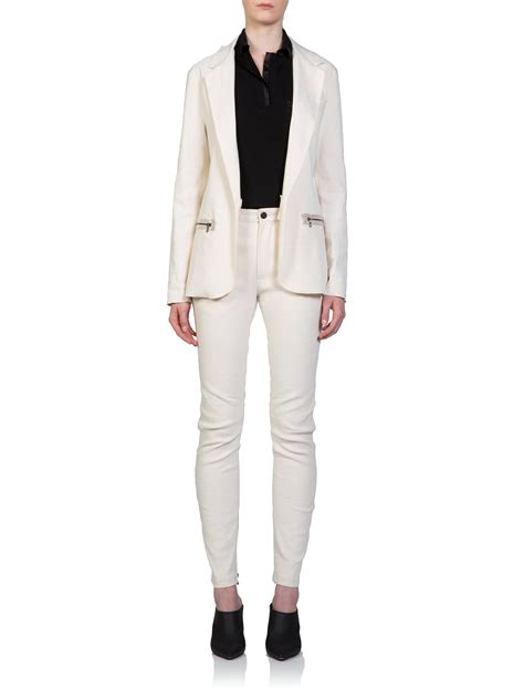 Lyst Lanvin Stretch Linen Riding Pants In White