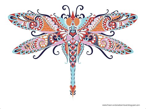 Libelle Vektor Mandala-Dragonfly Mandala