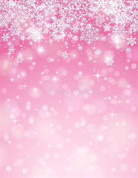 Pink Background With Snowflakes Vector Illustration Ad