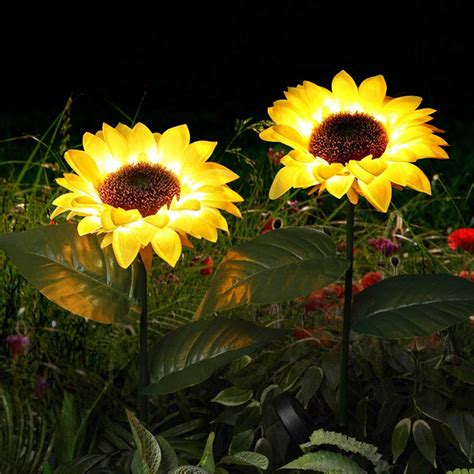 These Solar Powered Sunflower Lights Are A Beautiful Way To Light Up Your Garden At Night