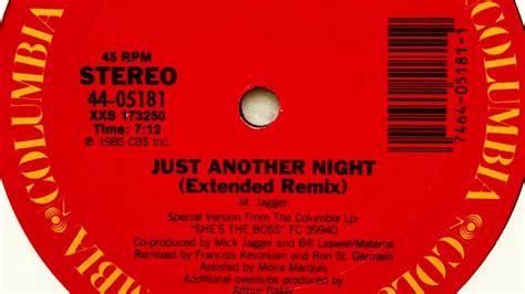 Mick Jagger Just Another Night Extended Remix Youtube