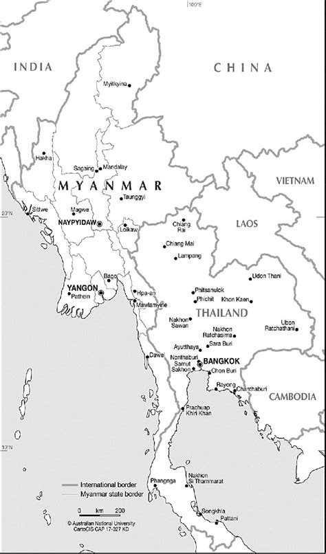 Burma Myanmar Map Outline
