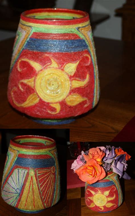 Another Dollar Store Vase And Embrodery Thread Arts And Crafts