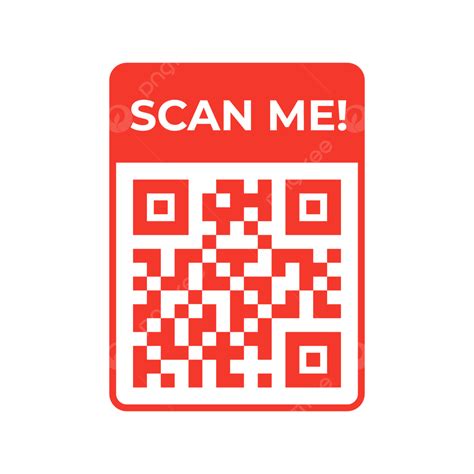 Simple Red Qr Code With Border And Label Scan Me Transparent Background
