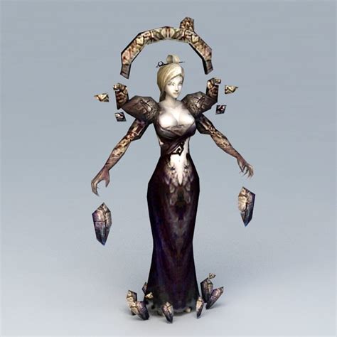 Female Dark Sorceress 3d Model 3ds Max Files Free Download Modeling