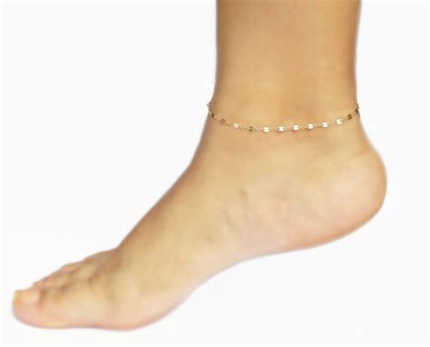 Gold Anklet Simple Gold Anklet Chain Anklet 14k Gold Etsy