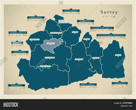 Modern Map - Surrey Image & Photo (Free Trial) | Bigstock