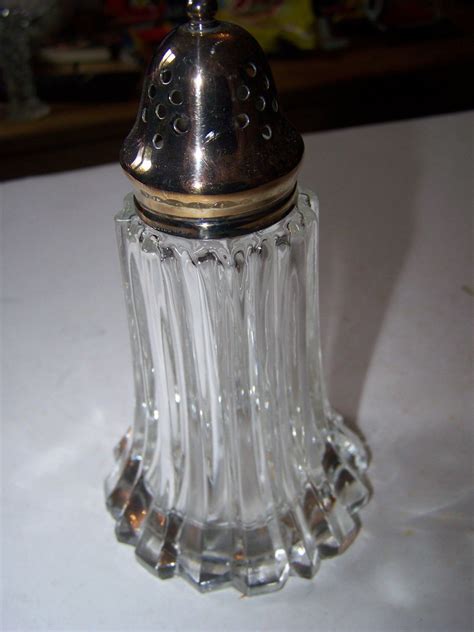 vintage silver plate and glass castor sugar shaker antique price guide details page