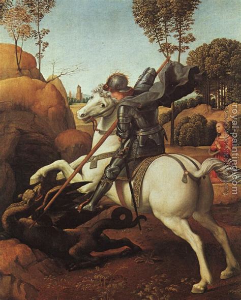 St George And The Dragon By Raphael Oil Painting Reproduction