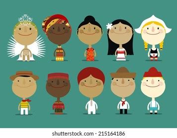 Different Nationalities Stock Vector Royalty Free 215164186