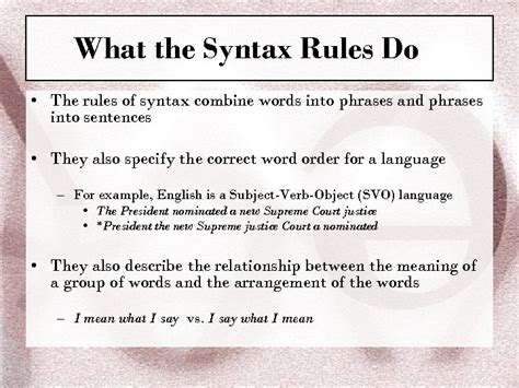 Syntax In English