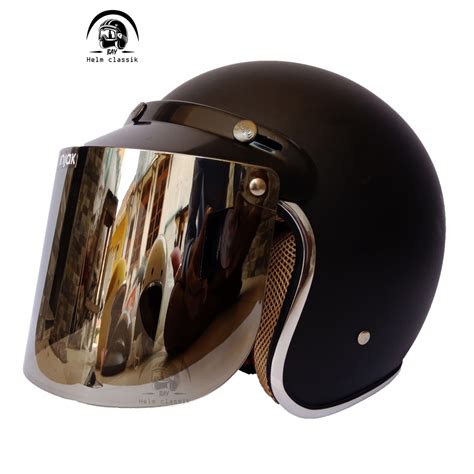 Untuk harga helm bogo kaca datar terbaru dibanderol rp 205.000. helm bogo polos list crome kaca datar flat injak dewasa sni retro cargloss | Shopee Indonesia