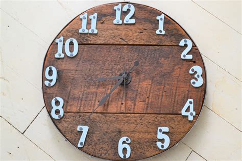Wall Clock Recycled Wood Clock Industrial Style Etsy