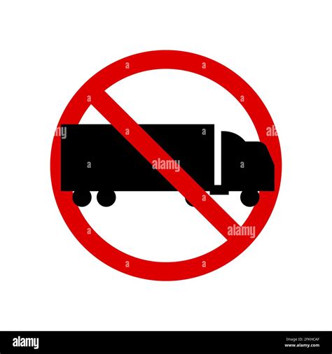 No Truck Prohibition Sign Forbidden Round Sign Illustration Isolated