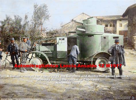 Armored Cars In The Wwi Automitragliatrice Lancia Ansaldo 1z M1917