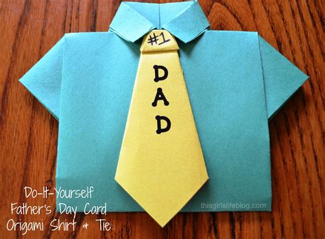 How to make a father's day gift with paper. Father's Day Card: DIY Homemade Origami Shirt & Tie ...