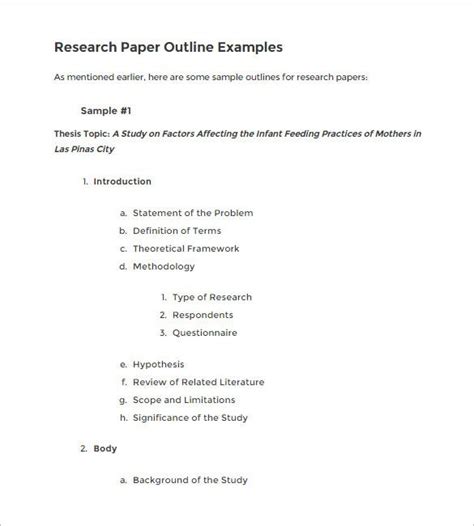 4+ Research Outline Templates - DOC, PDF | Free & Premium ...